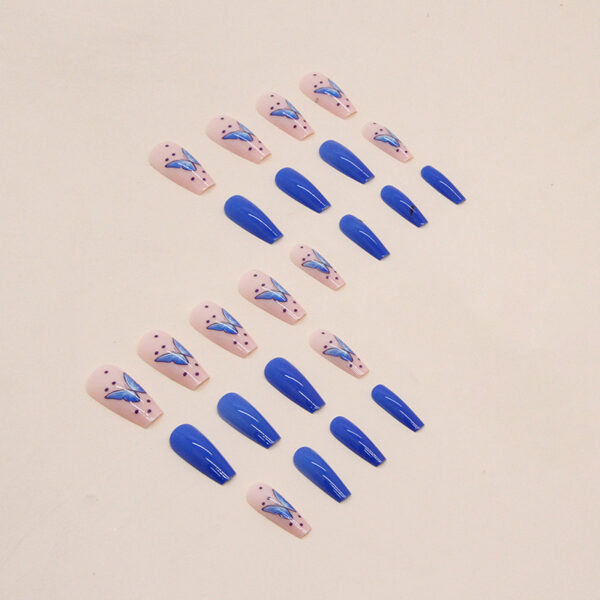 Wholesale Blue Butterfly Cool Sensation Powder Sheer Nail Stickers