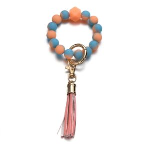 1 gradient blue-orange beaded Tassel Keychain
