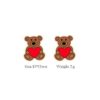 Wholesale Valentine Hearts Bears Wooden Earrings