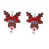 Wholesale Christmas Elk Earrings Sequin Bow Christmas Plastic Ear Hooks