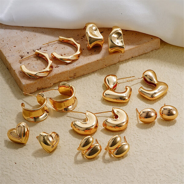 Wholesale Irregular Gold Stainless Steel Earrings