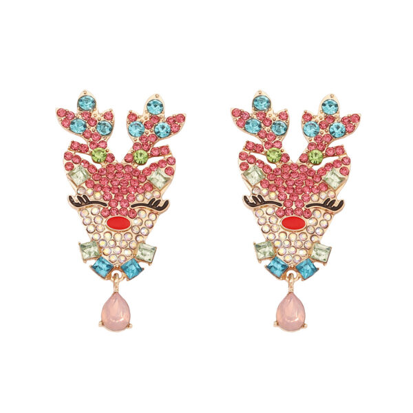Wholesale Colored Gemstone Elk Zinc Alloy Earrings