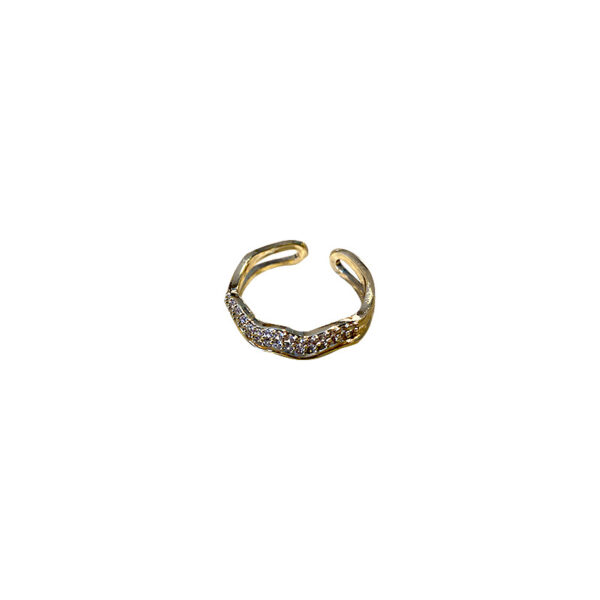 Wholesale Real Gold Plating Diamond Opening Literary Rings Alloy