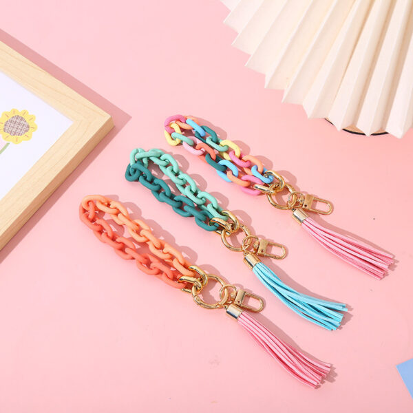 Wholesale Tassel Acrylic Bracelet Keychain