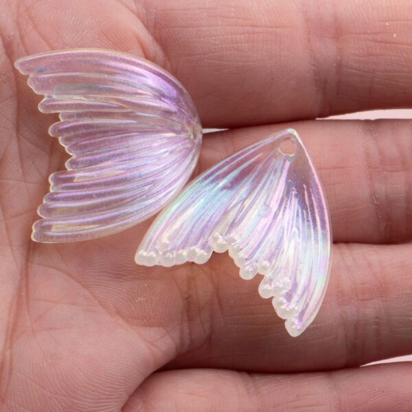 Wholesale UV Coated Mermaid Fish Tail Acrylic Loose Beads