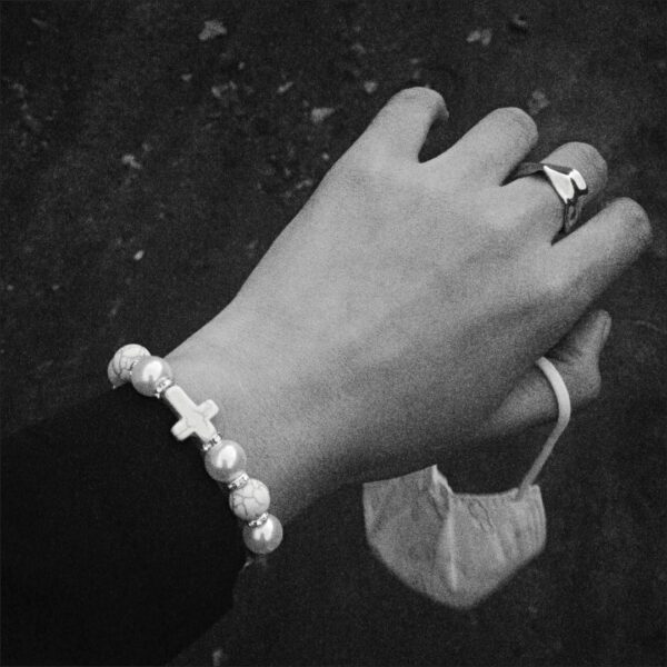 Wholesale Pearl Cross Turquoise Punk Bracelet