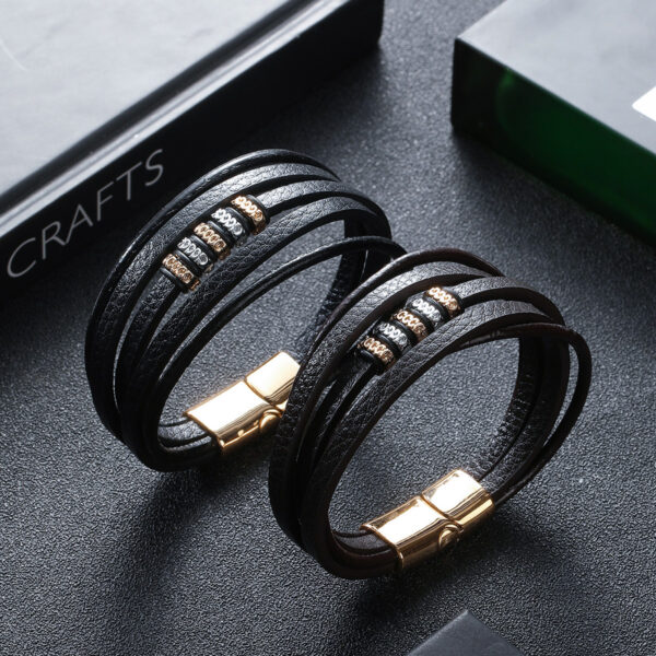 O1CN01ApU7G51w2YIa4ygHn_3192076250-0-cib Wholesale Vintage Personalized Magnetic Buckle Men's Leather Bracelet