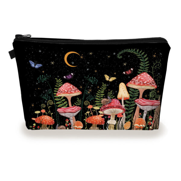Wholesale Polyester Colored Mushroom Series Cosmetic Storage Bag