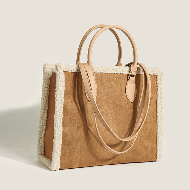 Wholesale 2023 Autumn and Winter Lamb Plush Large Capacity Tote Bag