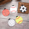 Wholesale Sports Style Baseball Football Basketball Volleyball Leather Keychain