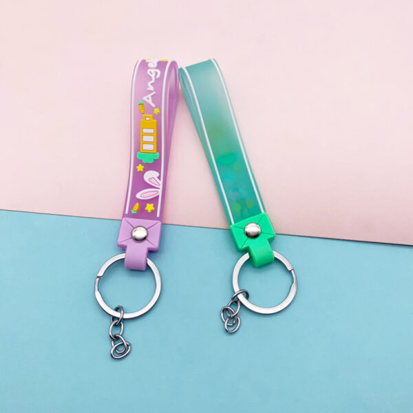 Wholesale Jelly Color Rabbit Ears Soft PVC Lanyard Keychains