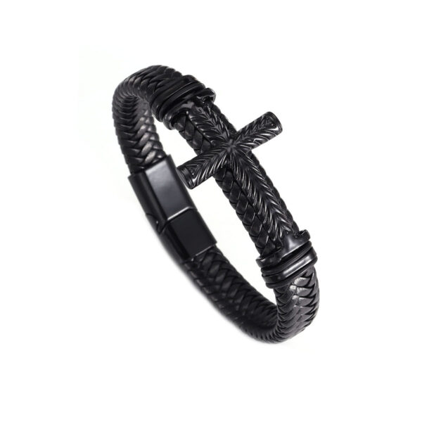 Wholesale Cross Mens Leather Alloy Bracelet