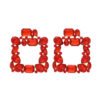 Wholesale Square Colored Diamonds Geometric Alloy Diamond Earrings