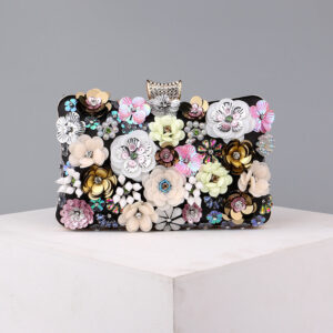 Wholesale Polyester Flower Embroidery Evening Bag