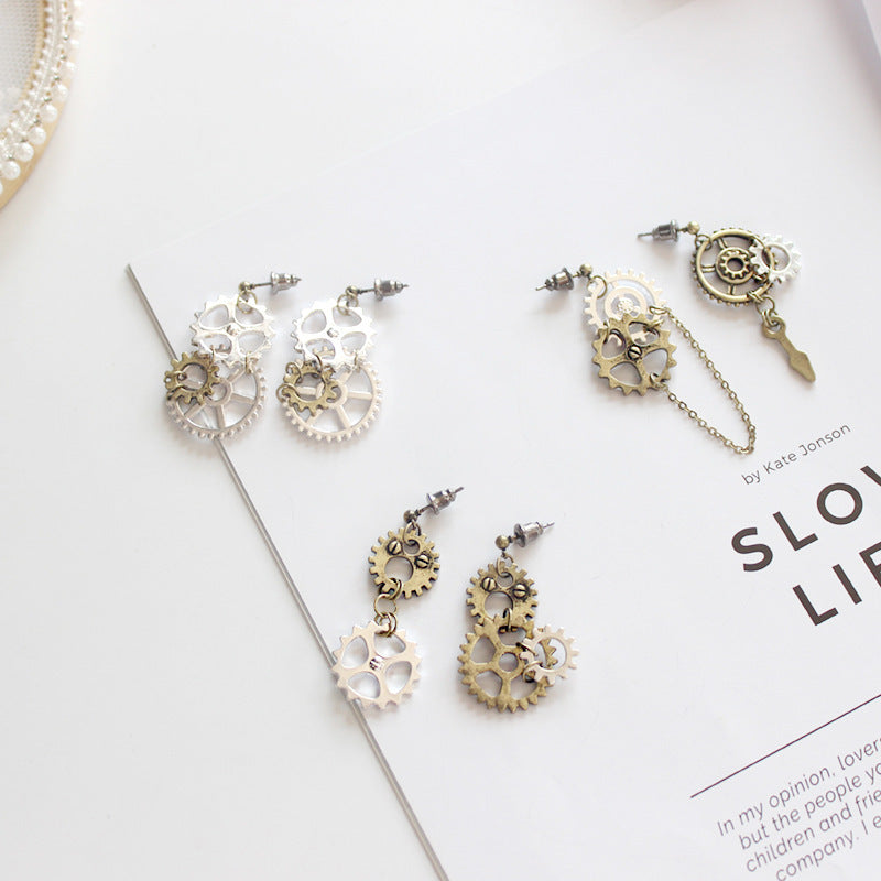 Wholesale Gear Chain Alloy Earrings