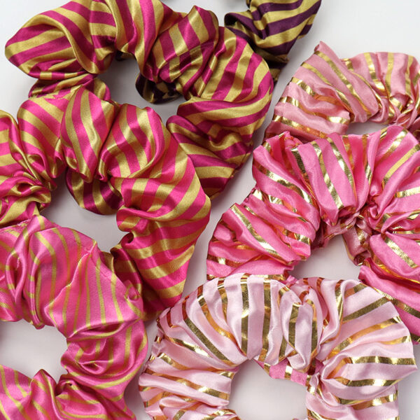 Wholesale Striped Cloth Hair Scrunchies