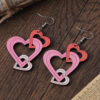 Wholesale Valentine's Day Hollow Heart Wooden Earrings