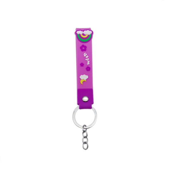 Wholesale Candy Color Rainbow Soft PVC Lanyard Keychains