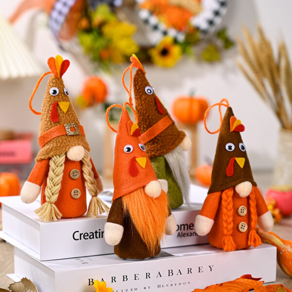 Wholesale Turkey Hats Rudolf Lantern Pendant Faceless Dwarf Doll Cloth Ornaments