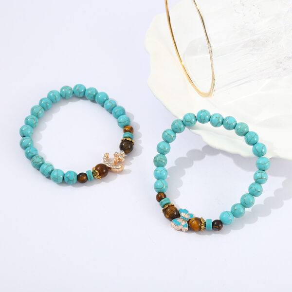 Wholesale 8mm Turquoise Cross Natural Stone Vintage Tiger Eye Stone Hand