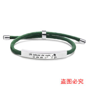 SLX035 green rope bracelet