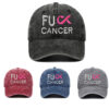 Wholesale Washed Embroidered Breast Cancer Baseball Caps