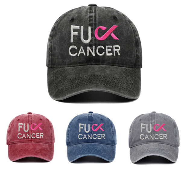 Wholesale Washed Embroidered Breast Cancer Baseball Caps