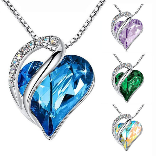 Wholesale Ocean Heart Love Crystal Necklace