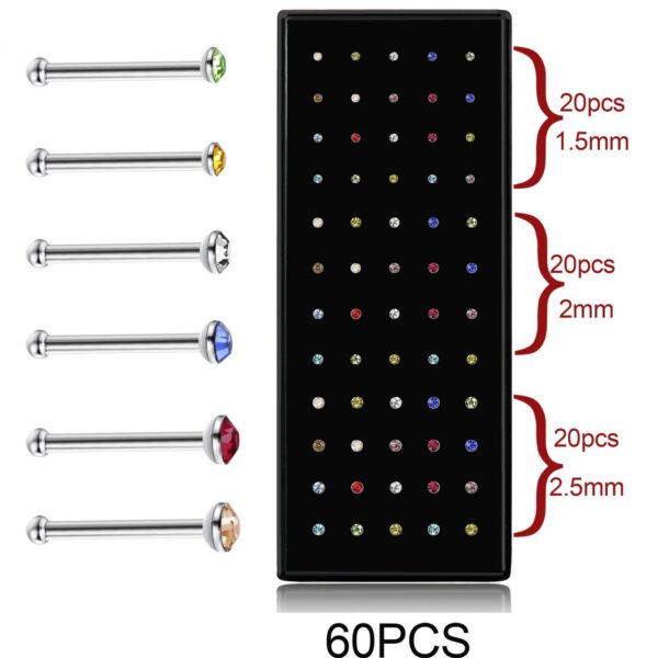 Wholesale 60pcs/box Stainless Steel Nose stud