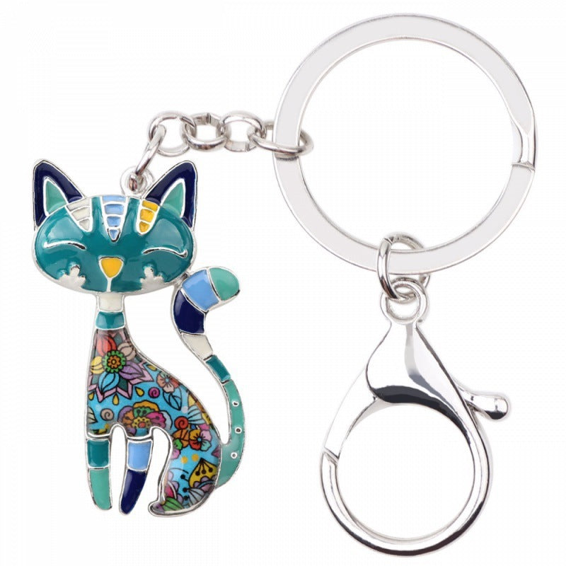 Wholesale Colored Cat Alloy Keychains