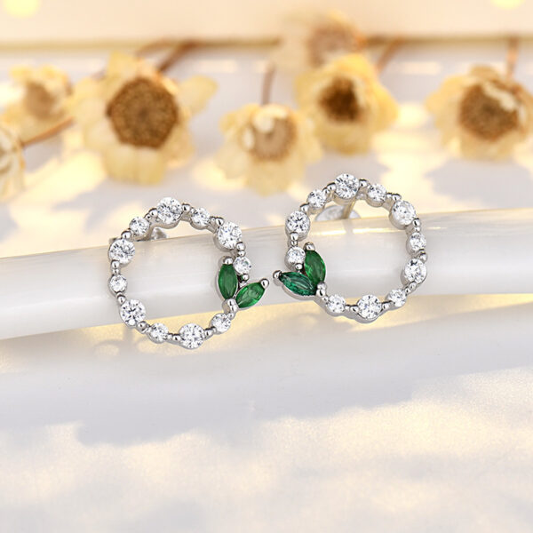 Wholesale Copper Diamond Leaf Earrings