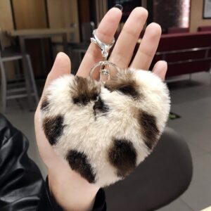 Off-white leopard print love heart / Packed in a single opp bag. the keychain is not fixed. if necessary, please contact customer service for notes