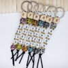 Wholesale MAMA Mother's Day Leopard Wood Bead Keychain