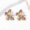 Wholesale Butterfly Colored Diamond Inlaid Alloy Earrings