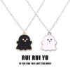 Wholesale Halloween Black and White Ghost Necklace