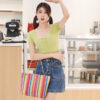 Wholesale Rainbow Multi Color Woven Grass Woven Tote Bag