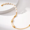 Wholesale Pearl Gold Plated Double Copper Bracelet