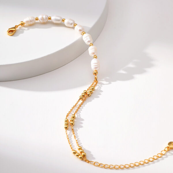 Wholesale Pearl Gold Plated Double Copper Bracelet