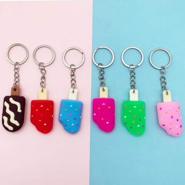 Wholesale Candy Color Ice Cream Soft Gel Keychains