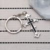 Wholesale Halloween Zinc Alloy Four Diamond Flower Cross Keychain