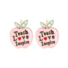 Wholesale Teacher's Day Color Diamond Apple Alloy Earrings