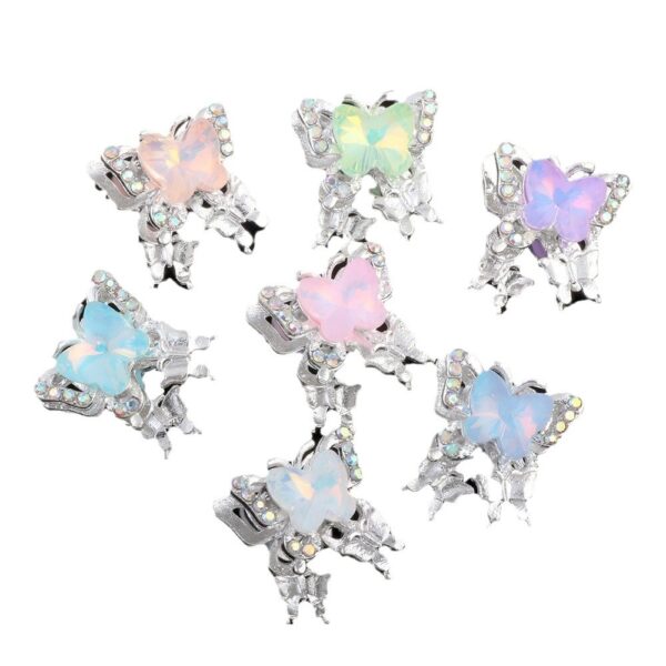 Wholesale Crystal Butterfly Alloy Beads Straight Hole Beads DIY Accessories