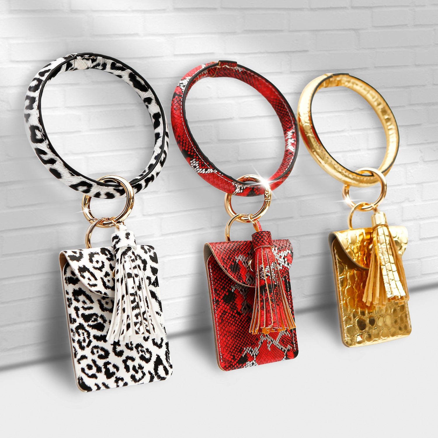 Wholesale Keychain PU Card Holder Wrist Keychain