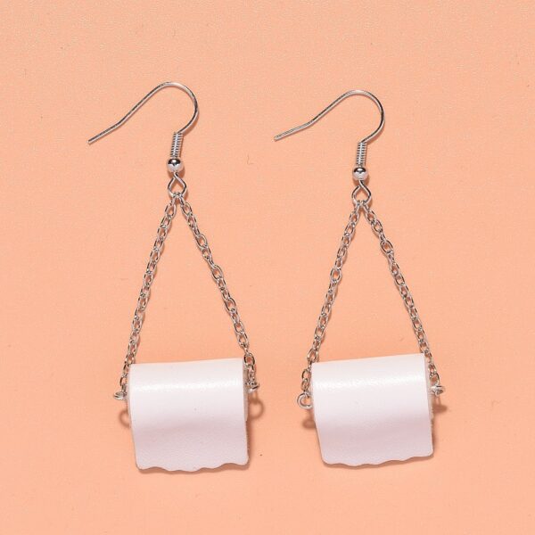 Wholesale Creative and Interesting Simulated Toilet Paper Earrings