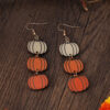 Wholesale Halloween Three Color Pumpkin Wooden Earrings