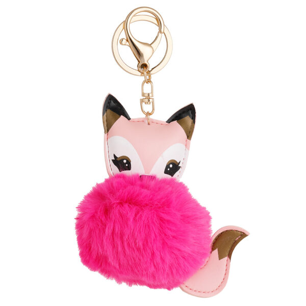 Wholesale Cartoon Cute Fox PU Plush Key Chain