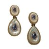 Wholesale Gold Plated Diamond Gems Metal Earrings