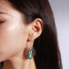 Wholesale Bohemian Retro Ethnic Style Teardrop Shaped Turquoise Earrings