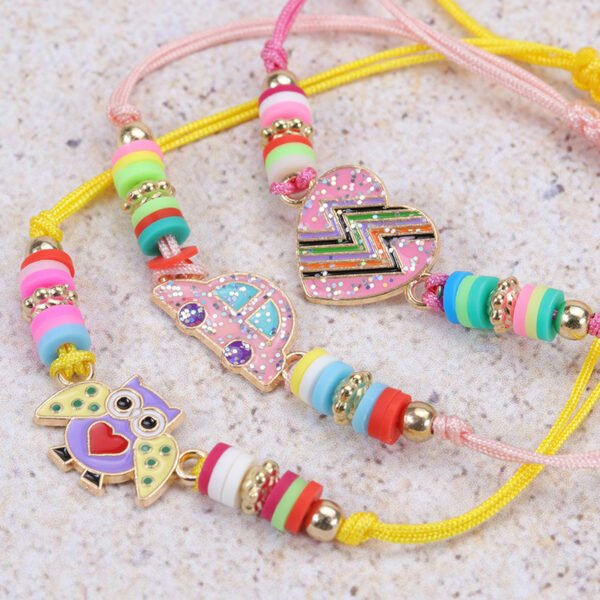 O1CN01BLZoaL2638q4T2vWN_2203446167605-0-cib Wholesale Alloy Butterfly Rainbow Flower Shape Polymer Clay Children's Bracelet Necklace