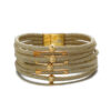 Wholesale Alloy Glitter Magnet Buckle Leather Copper Tube Bracelet